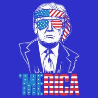 Merica Trump Happy 4th Of July Trump American Flag Toddler T-Shirt