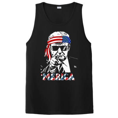 Merica Trump Happy 4th Of July Trump American Flag PosiCharge Competitor Tank