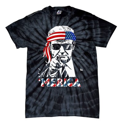 Merica Trump Happy 4th Of July Trump American Flag Tie-Dye T-Shirt