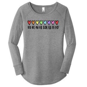 Music Teacher Hearts Music Teaching Gift Women's Perfect Tri Tunic Long Sleeve Shirt