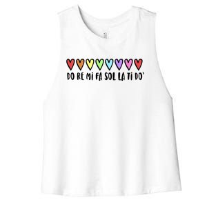 Music Teacher Hearts Music Teaching Gift Women's Racerback Cropped Tank