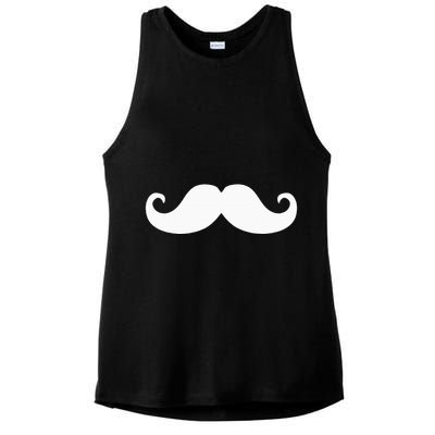 Mustache Trendy Hipster Funny Handlebar Mustache Ladies PosiCharge Tri-Blend Wicking Tank