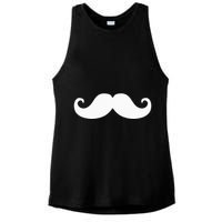 Mustache Trendy Hipster Funny Handlebar Mustache Ladies PosiCharge Tri-Blend Wicking Tank