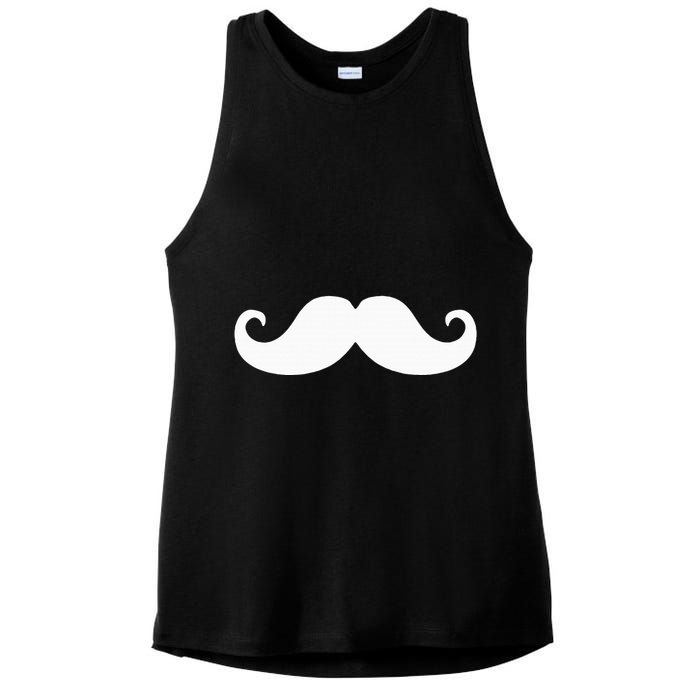 Mustache Trendy Hipster Funny Handlebar Mustache Ladies PosiCharge Tri-Blend Wicking Tank