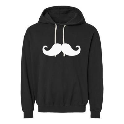 Mustache Trendy Hipster Funny Handlebar Mustache Garment-Dyed Fleece Hoodie