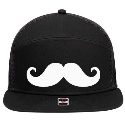 Mustache Trendy Hipster Funny Handlebar Mustache 7 Panel Mesh Trucker Snapback Hat