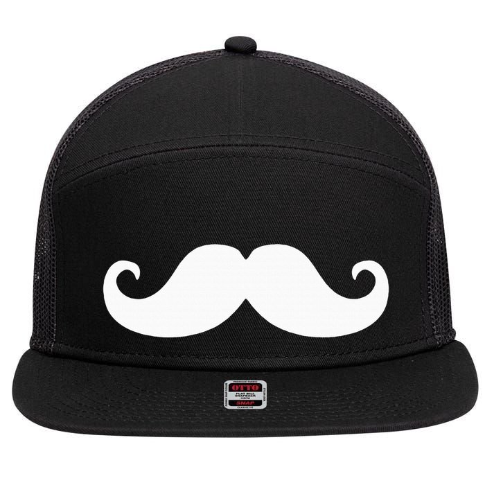 Mustache Trendy Hipster Funny Handlebar Mustache 7 Panel Mesh Trucker Snapback Hat