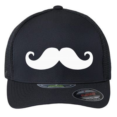 Mustache Trendy Hipster Funny Handlebar Mustache Flexfit Unipanel Trucker Cap