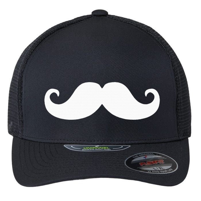 Mustache Trendy Hipster Funny Handlebar Mustache Flexfit Unipanel Trucker Cap