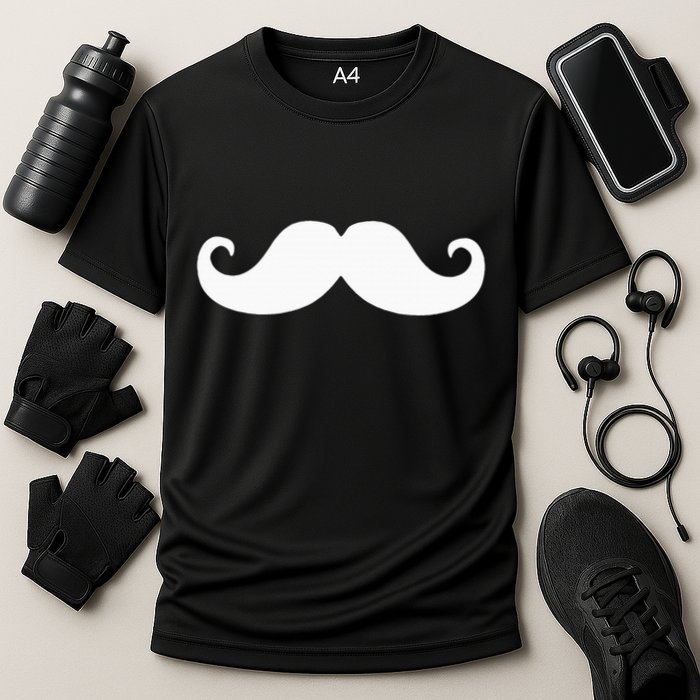 Mustache Trendy Hipster Funny Handlebar Mustache Performance Shirt