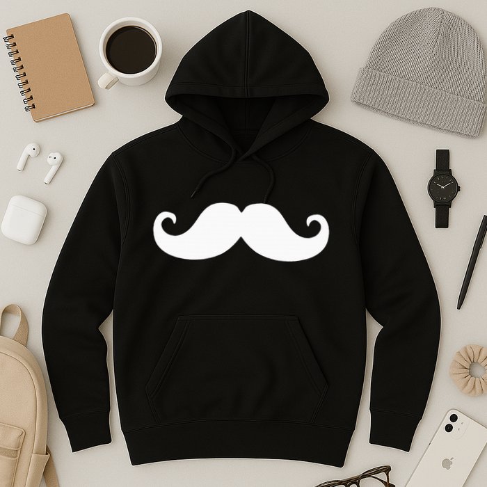 Mustache Trendy Hipster Funny Handlebar Mustache Hoodie