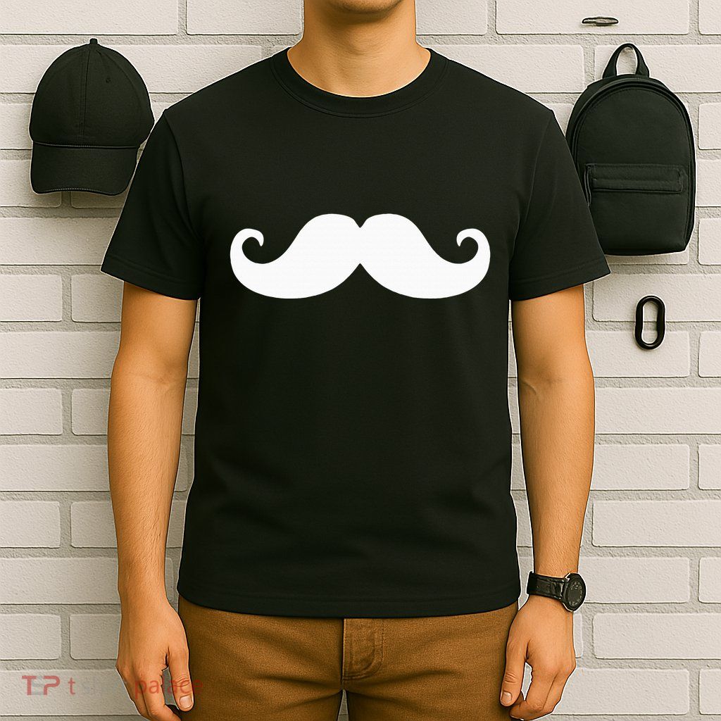 Mustache Trendy Hipster Funny Handlebar Mustache T-Shirt