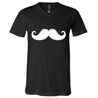 Mustache Trendy Hipster Funny Handlebar Mustache V-Neck T-Shirt