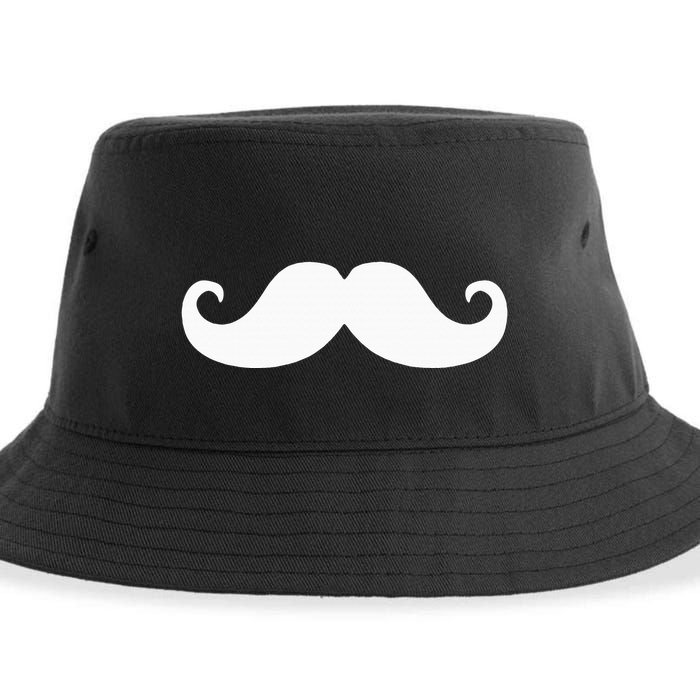 Mustache Trendy Hipster Funny Handlebar Mustache Sustainable Bucket Hat