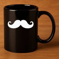 Mustache Trendy Hipster Funny Handlebar Mustache 11oz C Handle Ceramic Mug
