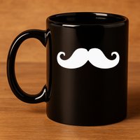 Mustache Trendy Hipster Funny Handlebar Mustache 11oz C Handle Ceramic Mug