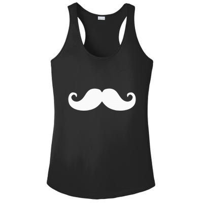 Mustache Trendy Hipster Funny Handlebar Mustache Ladies PosiCharge Competitor Racerback Tank