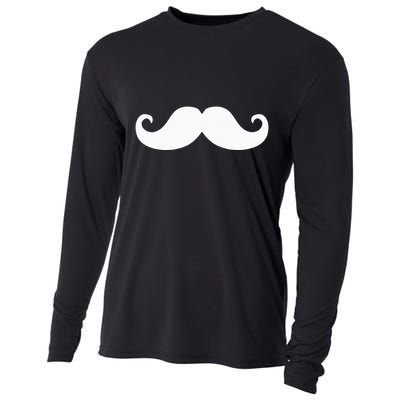 Mustache Trendy Hipster Funny Handlebar Mustache Cooling Performance Long Sleeve Crew