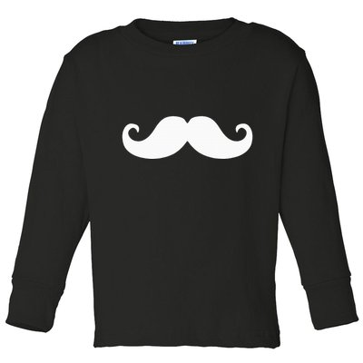 Mustache Trendy Hipster Funny Handlebar Mustache Toddler Long Sleeve Shirt