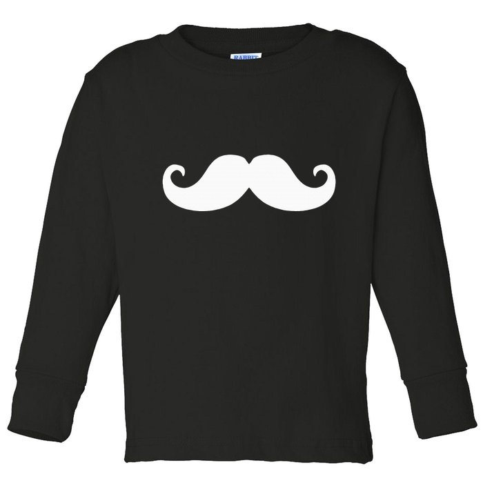 Mustache Trendy Hipster Funny Handlebar Mustache Toddler Long Sleeve Shirt