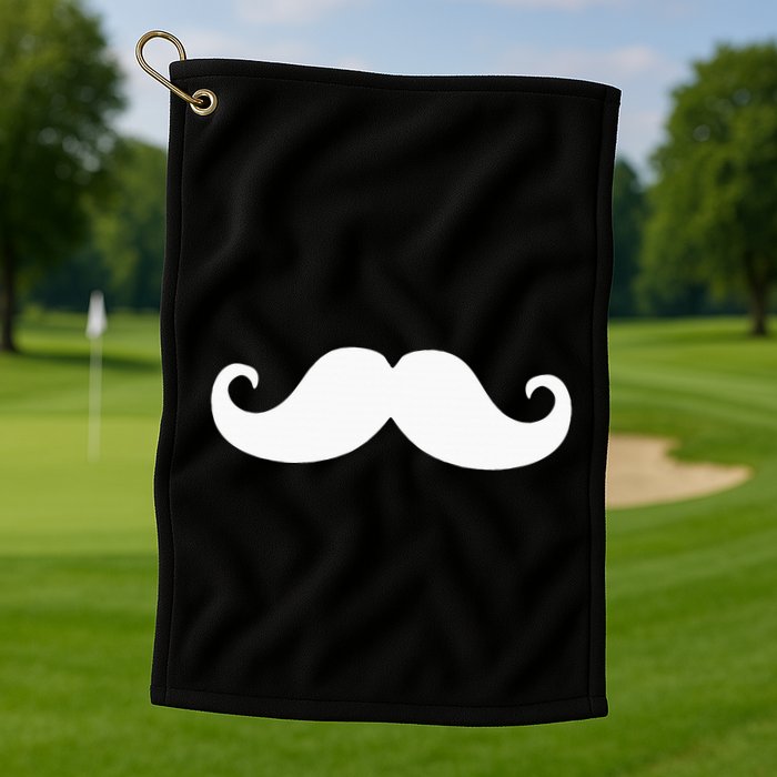 Mustache Trendy Hipster Funny Handlebar Mustache Golf Towel