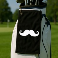 Mustache Trendy Hipster Funny Handlebar Mustache Golf Towel