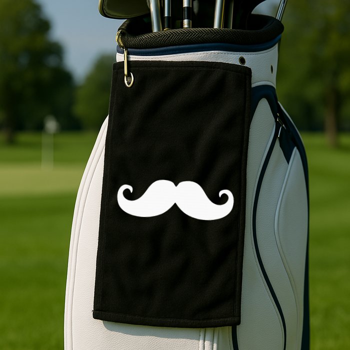 Mustache Trendy Hipster Funny Handlebar Mustache Golf Towel