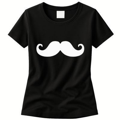 Mustache Trendy Hipster Funny Handlebar Mustache Womens T-Shirt