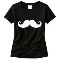 Mustache Trendy Hipster Funny Handlebar Mustache Womens T-Shirt