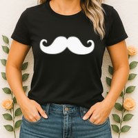 Mustache Trendy Hipster Funny Handlebar Mustache Womens T-Shirt