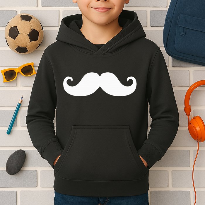 Mustache Trendy Hipster Funny Handlebar Mustache Kids Hoodie