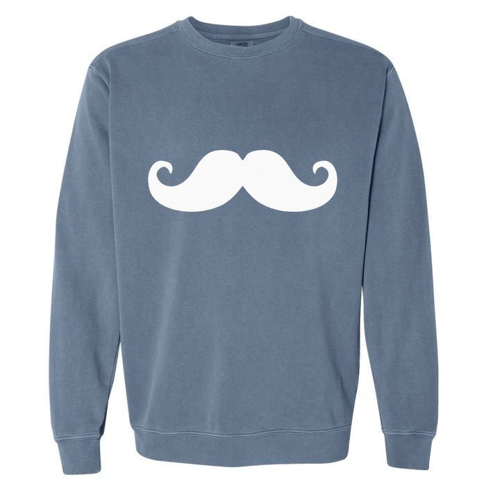 Mustache Trendy Hipster Funny Handlebar Mustache Garment-Dyed Sweatshirt