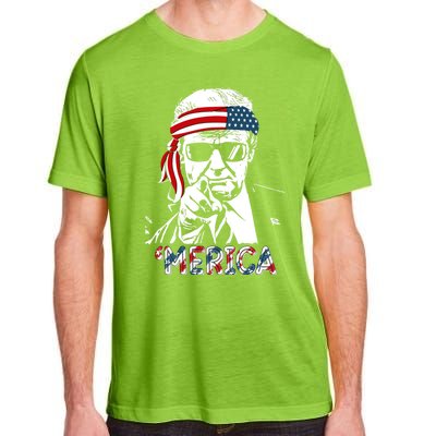 Merica Trump Happy 4th Of July Trump American Flag Meaningful Gift Adult ChromaSoft Performance T-Shirt