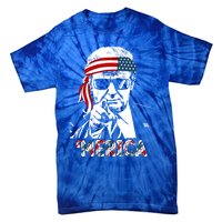 Merica Trump Happy 4th Of July Trump American Flag Meaningful Gift Tie-Dye T-Shirt