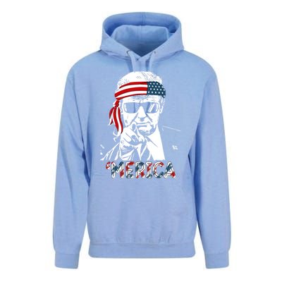 Merica Trump Happy 4th Of July Trump American Flag Meaningful Gift Unisex Surf Hoodie