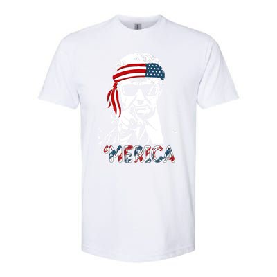 Merica Trump Happy 4th Of July Trump American Flag Meaningful Gift Softstyle CVC T-Shirt