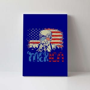 Merica Trump Happy 4th Of July Trump American Flag Cool Gift Canvas