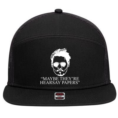 Maybe They're Hearsay Papers Funny Johnny Depp 7 Panel Mesh Trucker Snapback Hat