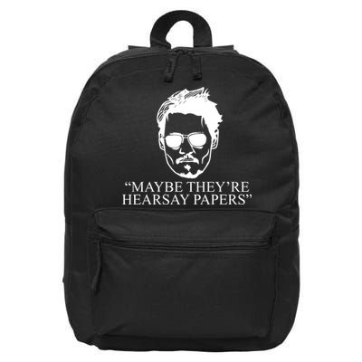 Maybe They're Hearsay Papers Funny Johnny Depp 16 in Basic Backpack