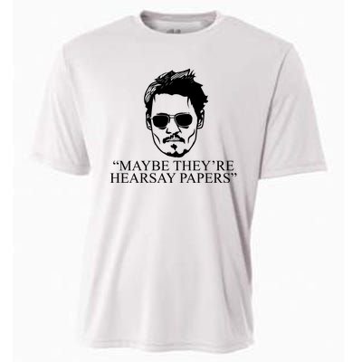 Maybe They're Hearsay Papers Funny Johnny Depp Cooling Performance Crew T-Shirt