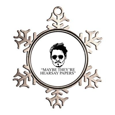 Maybe They're Hearsay Papers Funny Johnny Depp Metallic Star Ornament