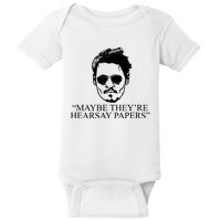 Maybe They're Hearsay Papers Funny Johnny Depp Baby Bodysuit