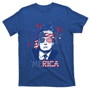 Merica Trump Happy 4th Of July Trump American Flag Funny Gift T-Shirt