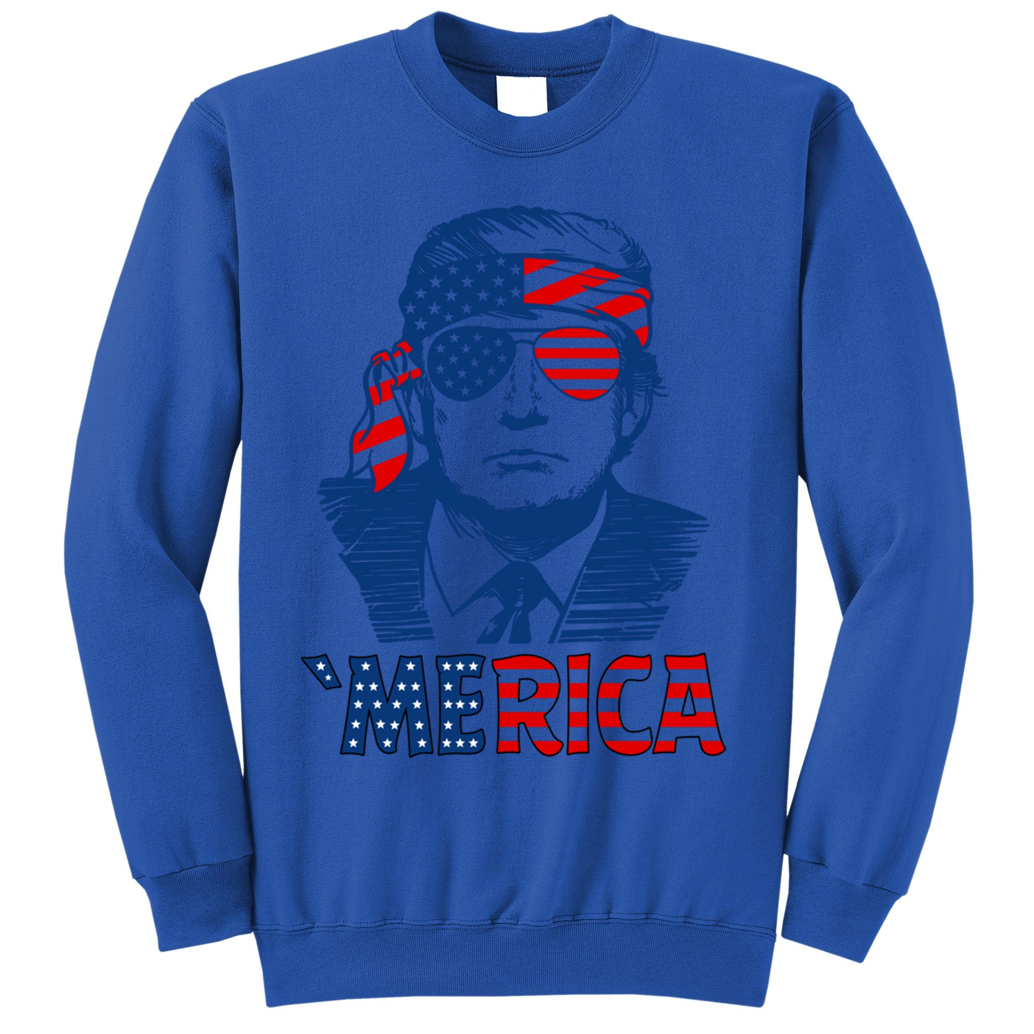 Merica Trump Happy 4th Of July Trump Patriot American Flag Gift Sweatshirt