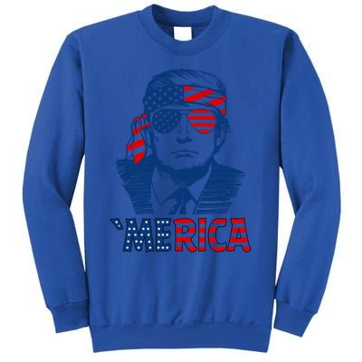 Merica Trump Happy 4th Of July Trump Patriot American Flag Gift Sweatshirt