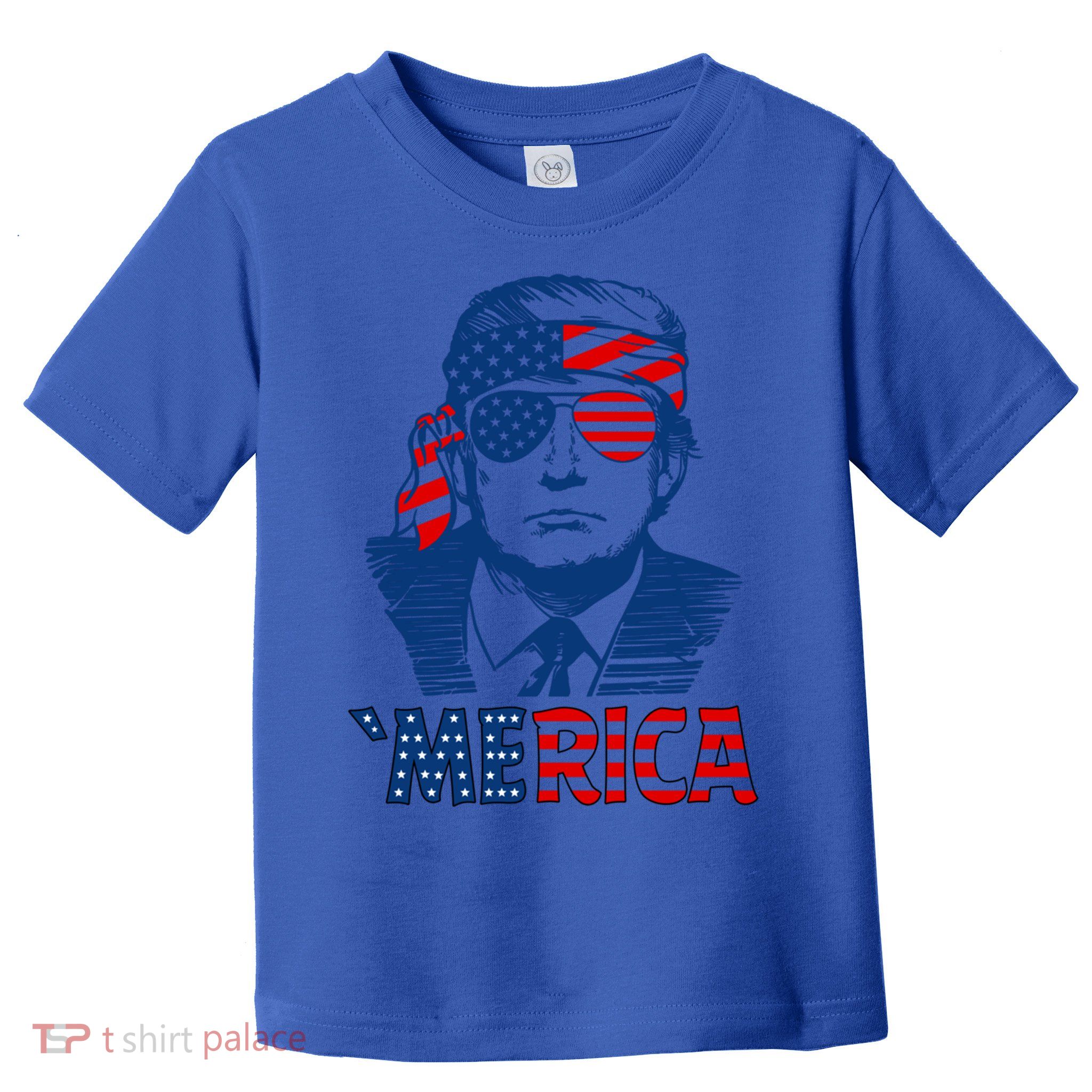Merica Trump Happy 4th Of July Trump Patriot American Flag Gift Toddler T-Shirt