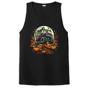 Monster Truck Halloween Jack O Lantern Moon Pumpkin PosiCharge Competitor Tank