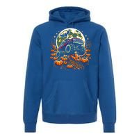 Monster Truck Halloween Jack O Lantern Moon Pumpkin Premium Hoodie