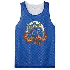 Monster Truck Halloween Jack O Lantern Moon Pumpkin Mesh Reversible Basketball Jersey Tank