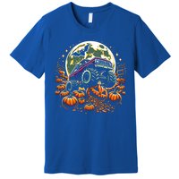 Monster Truck Halloween Jack O Lantern Moon Pumpkin Premium T-Shirt